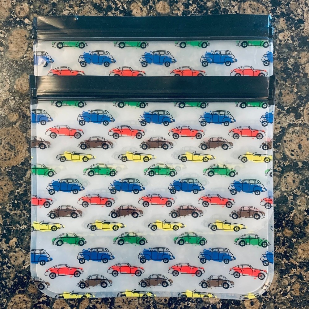 The Honest Company Multicolor Cars Reusable Snack & Sandwich Bags (Pack of 2)